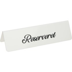 Skilt | Reserveret DK | Hvid | 5 stk.