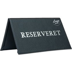 Bordsskylt | Reserveret | Eget tryck | Svart
