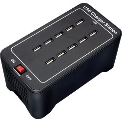 Securit LED Multioplader – med 10 USB porte