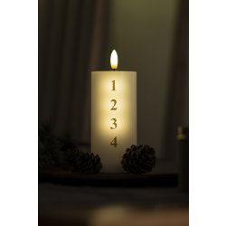 Sirius Sille Adventslys, LED, H15 cm, Hvid/Guld