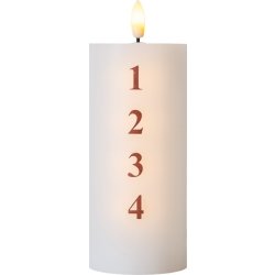 Sirius Sille adventsljus | LED | H15 cm | Vit/röd