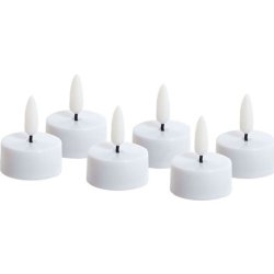 Fyrfadslys LED, H5 cm, Hvid, 6 stk.