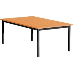 Matsalsbord, 180x80 cm, bok med svart underrede