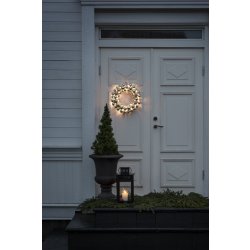Julekuglekrans, 50 LED, Ø40cm, sølv