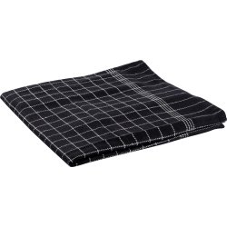 Viskestykke 50 x 70 cm, sort m/hvide tern, 3-pak