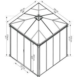 Palram - Canopia Palermo pavillon 3000 lukkesystem