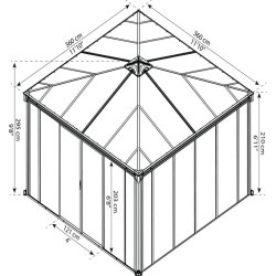 Palram - Canopia Palermo pavillon 3600 lukkesystem