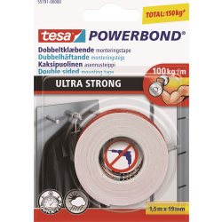 tesa Powerbond U.S. Monteringstape, 19mm x 1,5m