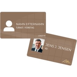 Namnskylt med foto | Eget tryck | 15x8,5 cm | Brun