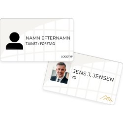 Namnskylt med foto | Eget tryck | 15x8,5 cm | Vit