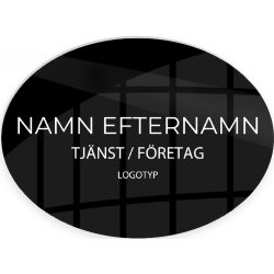 Namnskylt | Eget tryck | 7x5 cm | Svart