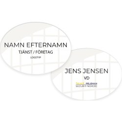 Namnskylt | Eget tryck | 7x5 cm | Vit