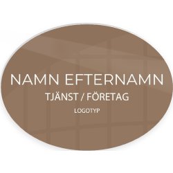 Namnskylt | Eget tryck | 9x7 cm | Brun
