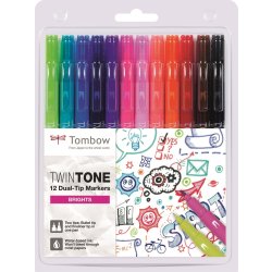 Tombow TwinTone Markere | Bright | 12 stk.