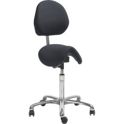 Dalton sadelstol, Svart, Tyg, 60-79 cm, Ryggstöd