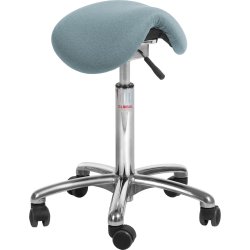 Mini sadelstol, Blågrå, Tyg, 53-72cm, Flexmatic