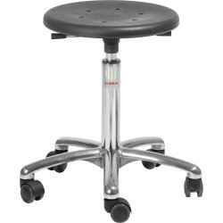 Sigma stol, Svart, PU-sits, 49-68 cm, Alu, Hjul