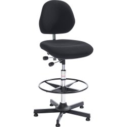 Aktiv arbetsstol, Svart, Ulltyg, 67-93 cm, Fotring