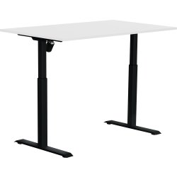 Sun-Flex I höj- & sänkbart bord, 140x80, svart/vit