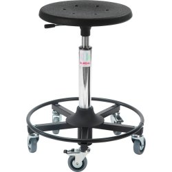 Montörstol, Svart, PU sits, 55-81 cm, Fotring