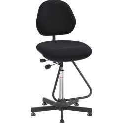 Aktiv arbetsstol, Svart, Ulltyg, 67-93 cm, Fotstöd