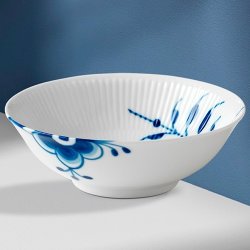 Royal Copenhagen Blå Mega Riflet Skåle 16 cm 4 stk