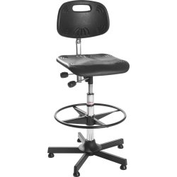 Classic arbetsstol, Svart, PU, 64-90 cm, Fotring