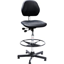 Comfort arbetsstol, Svart, PU, 64-90 cm, Fotring