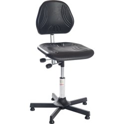 Comfort arbetsstol, Svart, PU, 47-60 cm