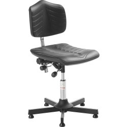 Premium arbetsstol, Svart, PU-sits, 47-60 cm