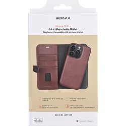 Buffalo 2-i-1 kortholder iPhone 15 Pro, brun