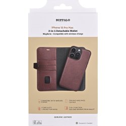 Buffalo 2-i-1 kortholder iPhone 15 Pro Max, brun
