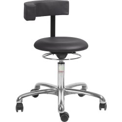 Saturn Chair, svart, PU-konstläder, 45-58 cm, alu.
