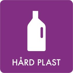 Avfallsklistermärke, Hård Plast, Lila
