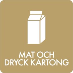 Avfallsklistermärke, Mat och Dryck Kartong, Brun