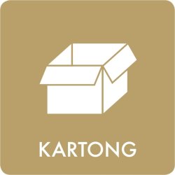 Avfallsklistermärke, Kartong, Brun