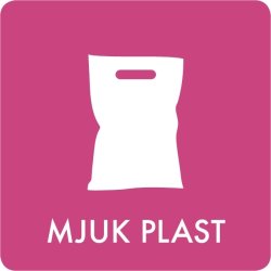 Avfallsklistermärke, Mjuk Plast, Rosa