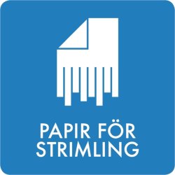 Avfallsklistermärke, Papper för makulering, Blå