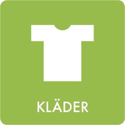 Avfallsklistermärke, Kläder, Ljusgrön