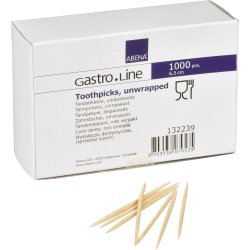Tandstikker, Løst pakket, 6,5cm, Træ, 1000 stk