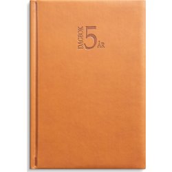 5-årsdagbok Konstläder Cognac