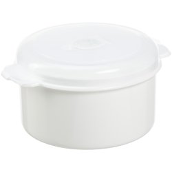 Mikrobox, Plast, Vit, Rund, 1,5 l