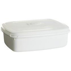 Mikrobox, Plast, Vit, Fyrkantig, 1,3 l