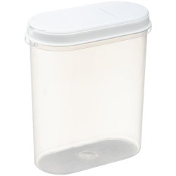 Förvaringsburk, Plast, Vit/transparent, 2,4 l