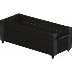 Plus Cubic blomlåda, 120x50x45 cm, Svart/svart