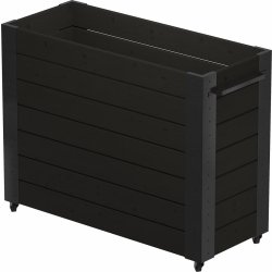 Plus Cubic blomlåda, 120x50x95 cm, Svart/svart