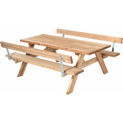Plus Klassisk bord-bænkesæt med ryglæn, Thermowood