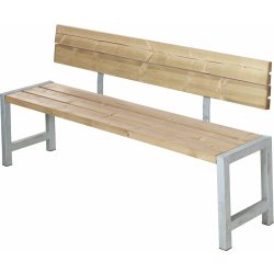 Plus Plankebænk m. ryglæn, L 176 cm, Thermowood
