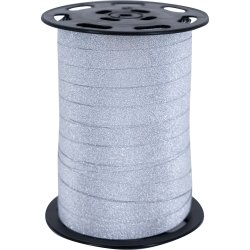 Gavebånd Glitter, 10mm x 100m, sølv