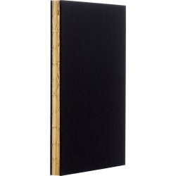 Ikigi Leather Gold Notesbog, A5, blank, sort, logo